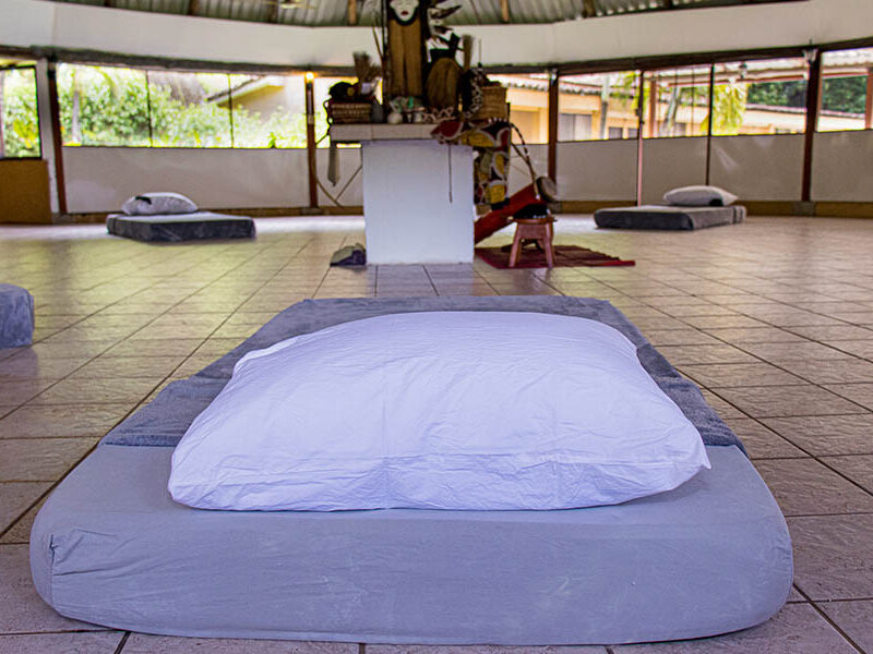 Bwiti Temple at SoulCentro with ceremony beds Bwiti Temple at SoulCentro with ceremony beds