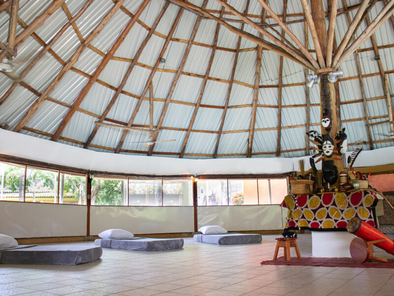 Bwiti Temple at SoulCentro with ceremony beds Bwiti Temple at SoulCentro with ceremony beds